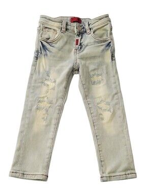 Haus of Jr Kids Light Wash Distressed Jeans - Pale Blue 4T
